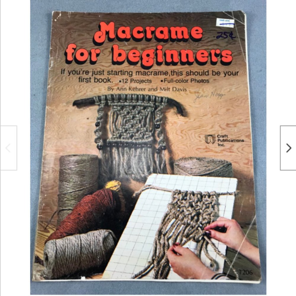 1977 Learn Macrame Beginners 12 Projects 2 Owls Necklaces Plant Wall Hangers